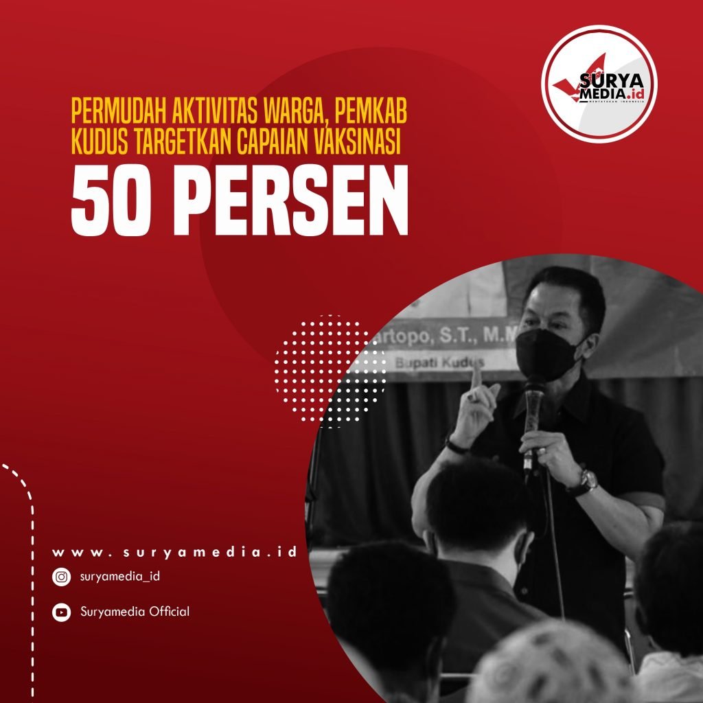 Permudah Aktivitas Warga, Pemkab Kudus Targetkan Capaian Vaksinasi 50 Persen