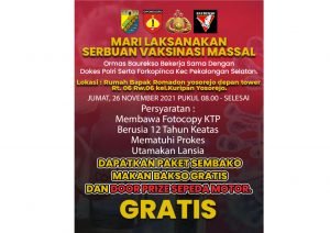 Sejumlah Doorprize Disiapkan Untuk Vaksinasi Massal di Pekalongan