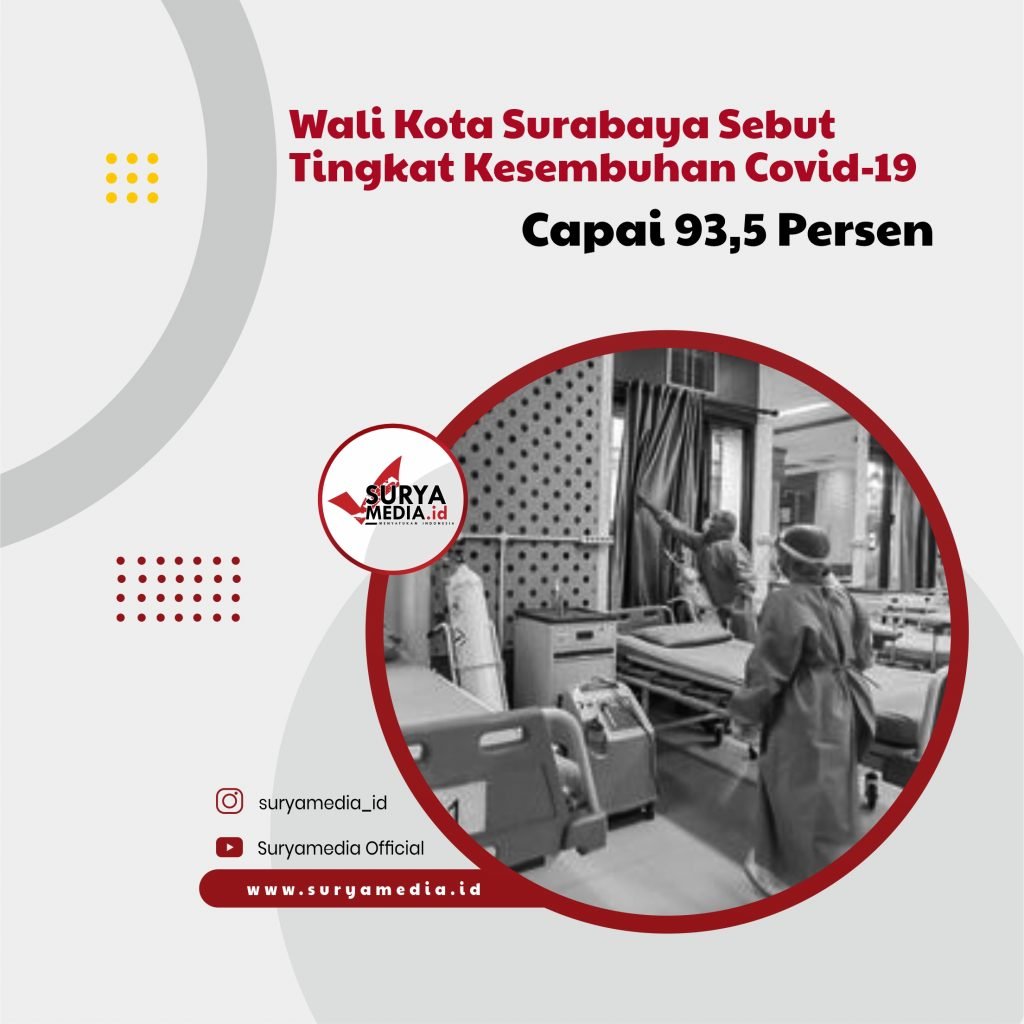 Wali Kota Surabaya Sebut Tingkat Kesembuhan Covid-19 Capai 93,5 Persen