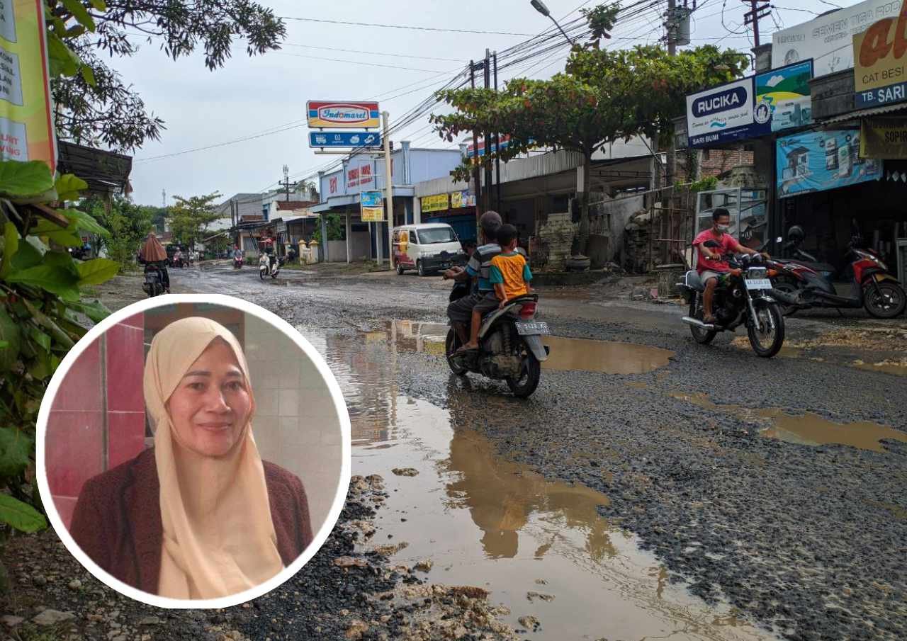 Foto : Ilustrasi Kondisi Jalan Rusak Gabus-Tambakromo (Sumber : Suryamedia/ Anang SY)