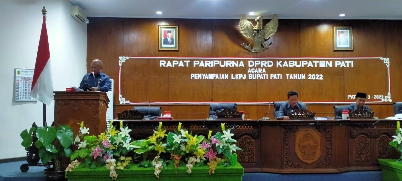 Foto : Suasana kegiatan paripurna LKPJ Bupati Pati tahun 2022 (Sumber : Suryamedia.id/ Anang SY)